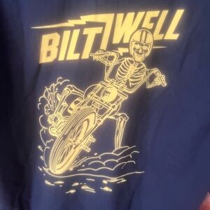 Biltwell Black T-Shirt with Yellow Graphic, new with tags size large